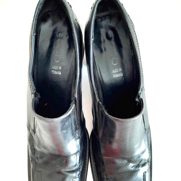 ALDO Black Leather Square Toe Heeled Loafers Size 40/10 - Picture 5 of 9